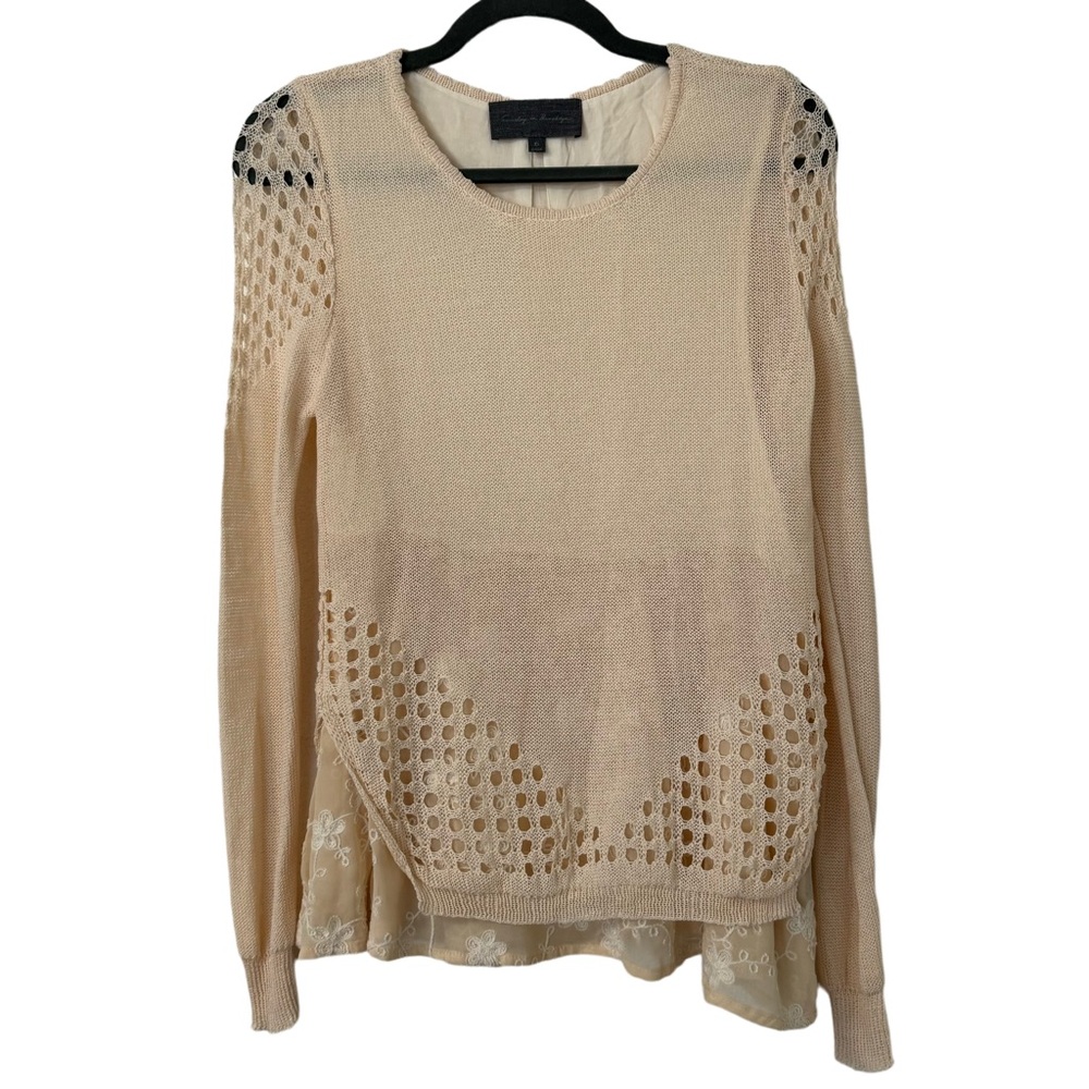Anthropologie Sunday in Brooklyn Layered Lace Cream Boho Top Women’s‎ Size XS